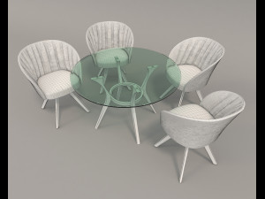 contemporary design table and chair set 3D Модель