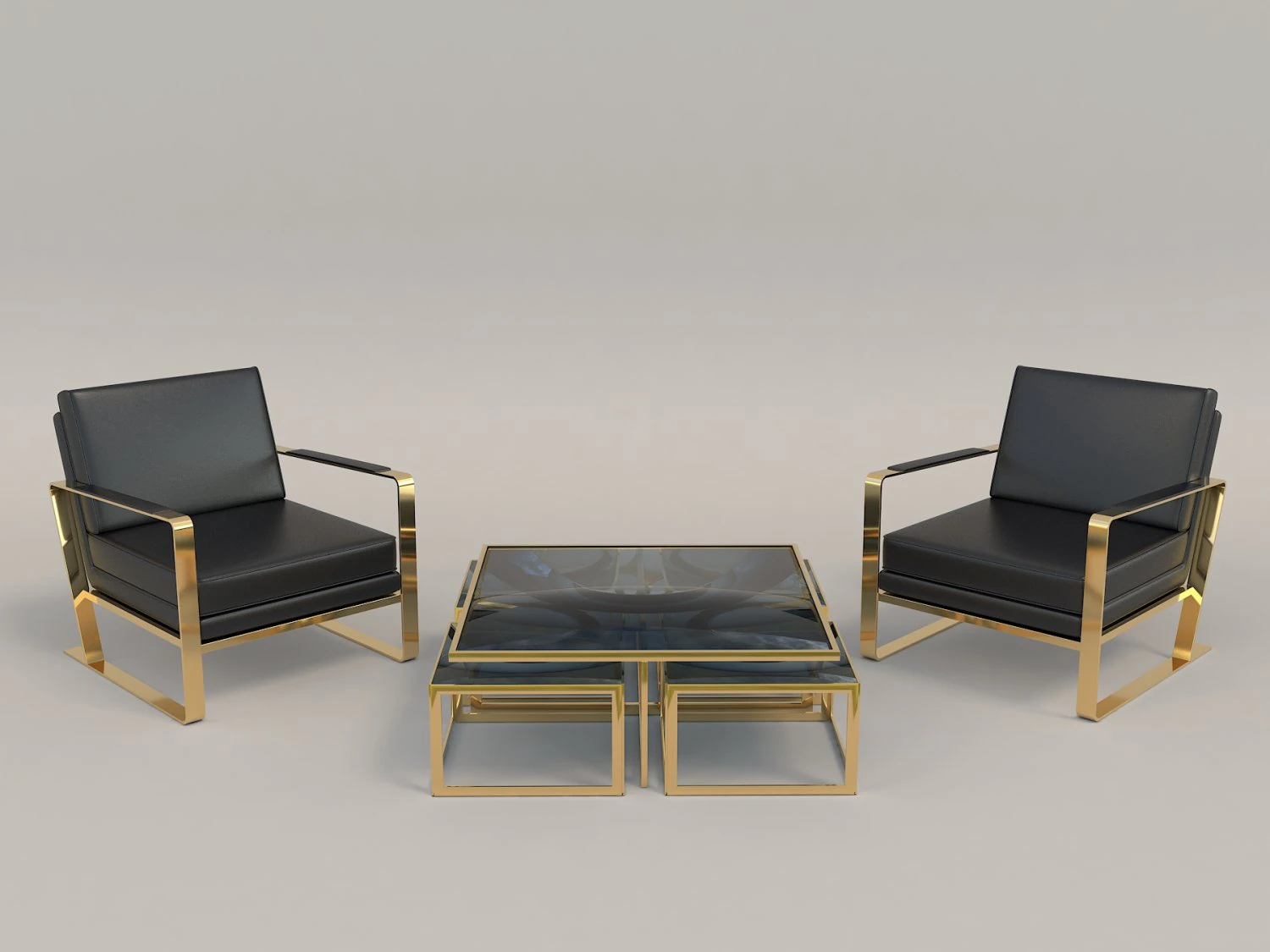 relaxing chairs and coffee table 4 3D Model .c4d .max .obj .3ds .fbx .stl .blend 