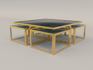 relaxing chairs and coffee table 4 3D मॉडल