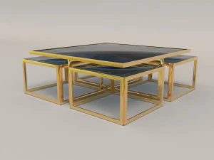 relaxing chairs and coffee table 4 3D Model