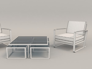 relaxing chairs and coffee table 4 3D मॉडल