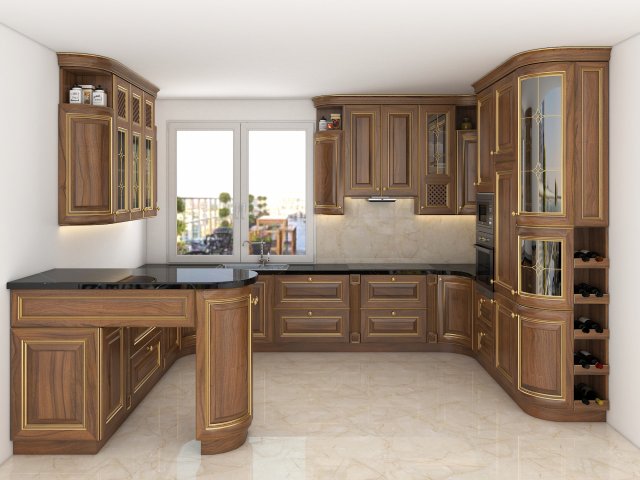 classic kitchen 3 3D 模型 .c4d .max .obj .3ds .fbx .stl .blend 