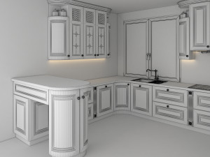 classic kitchen 3 3D 模型