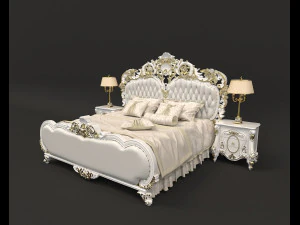 ヨーロピアンスタイルベッド8 3Dモデル