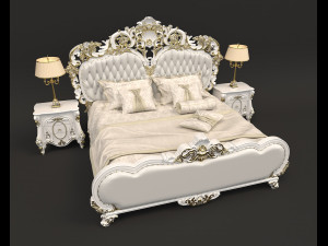 european style bed 8 3D Model