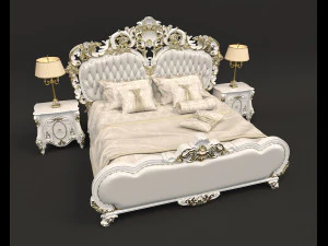 european style bed 8 3D Model
