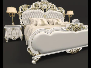 european style bed 8 3D Model