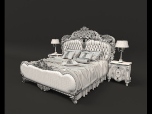 european style bed 8 3D Model