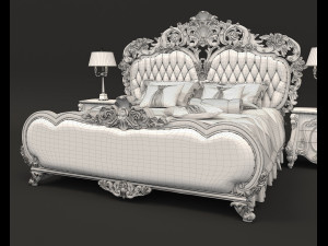 european style bed 8 3D Model
