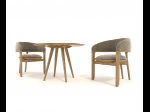 contemporary design table and chair set 2 Modelo 3D