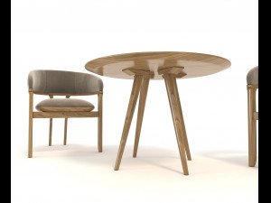 contemporary design table and chair set 2 Modelo 3D