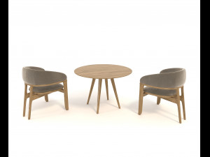 contemporary design table and chair set 2 Modelo 3D