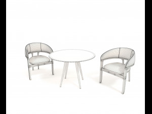 contemporary design table and chair set 2 Modelo 3D