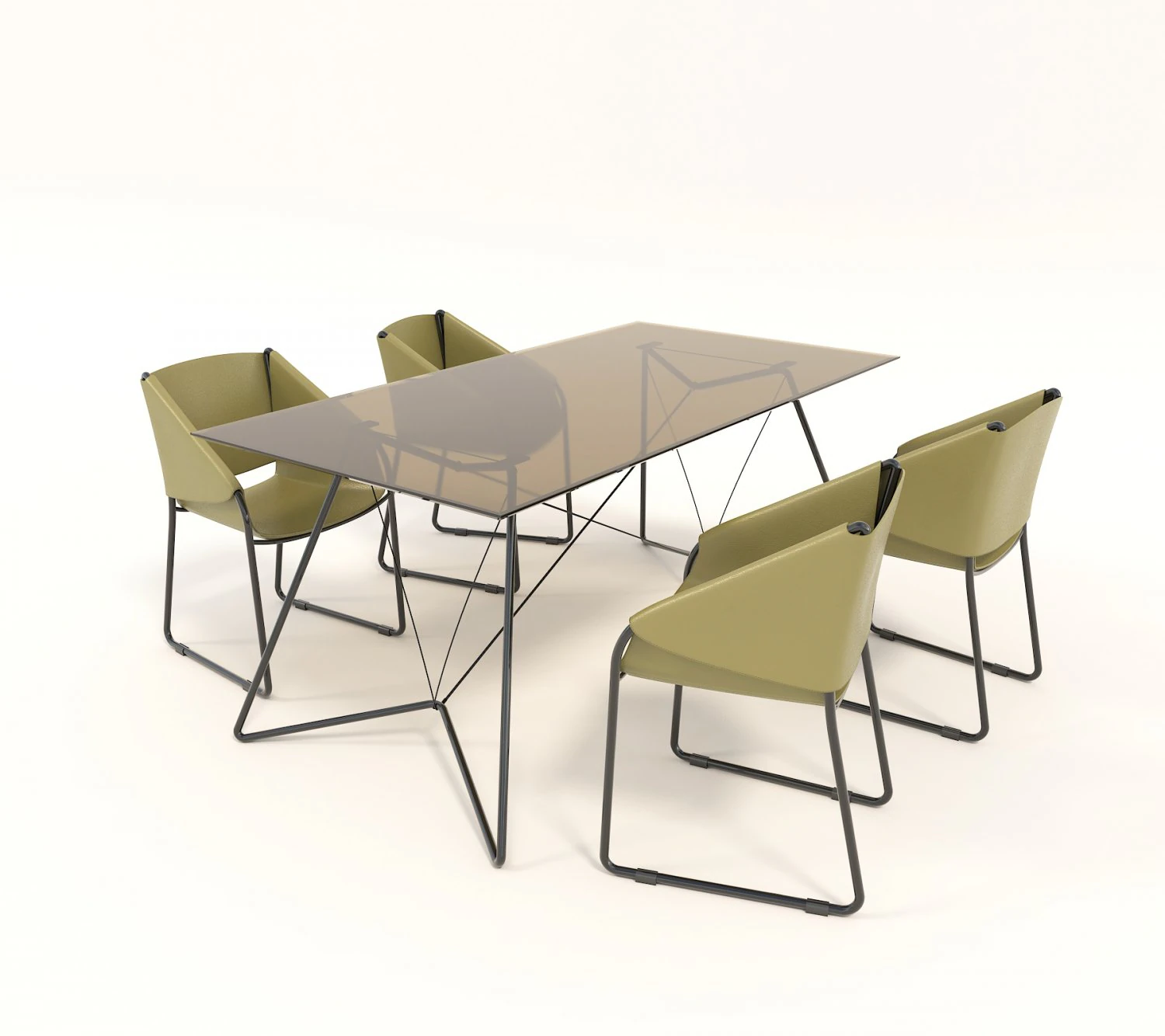 contemporary design table and chair set 3 3D Model .c4d .max .obj .3ds .fbx .stl .blend