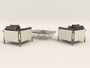 contemporary design armchair set 3D Model
