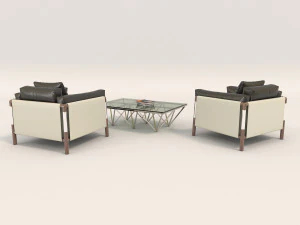 contemporary design armchair set 3D Model