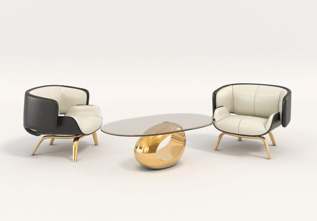contemporary design armchair set 2 3Dモデル .c4d .max .obj .3ds .fbx .stl .blend 