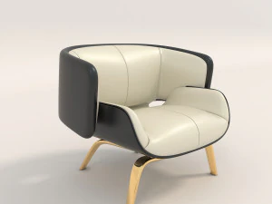 contemporary design armchair set 2 3D Model