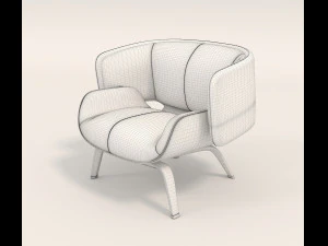 contemporary design armchair set 2 3D Model