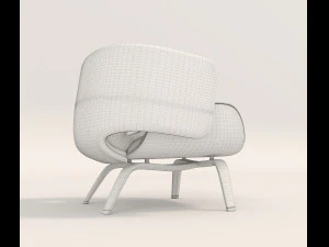 contemporary design armchair set 2 3D Model