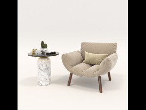 modern armchair design set 3D Model