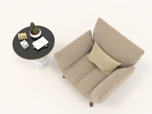 modern armchair design set 3D 模型