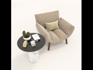 modern armchair design set 3D 模型