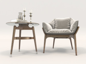 modern armchair design set 2 Model 3D