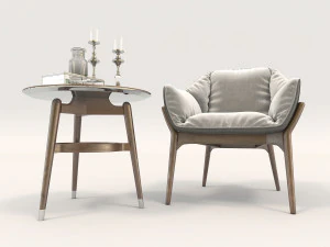 modern armchair design set 2 3D Model