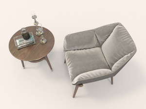 modern armchair design set 2 Model 3D