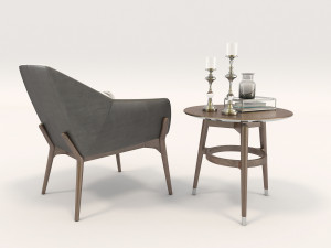 modern armchair design set 2 Model 3D