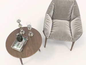 modern armchair design set 2 Model 3D