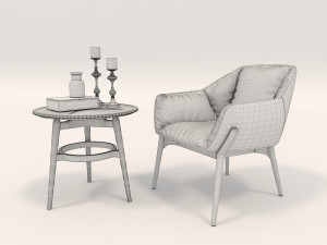 modern armchair design set 2 Model 3D