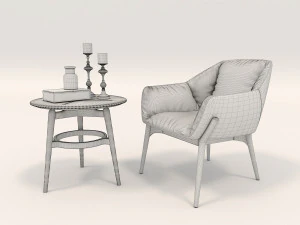 modern armchair design set 2 3D Model