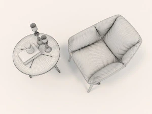 modern armchair design set 2 3D Model