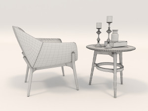 modern armchair design set 2 Model 3D