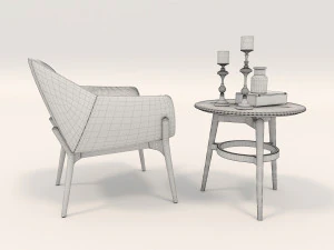 modern armchair design set 2 3D Model