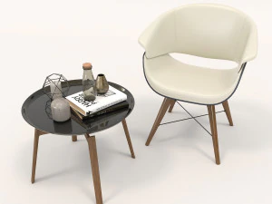 modern armchair design set 3 3D Model