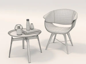 modern armchair design set 3 3D Model