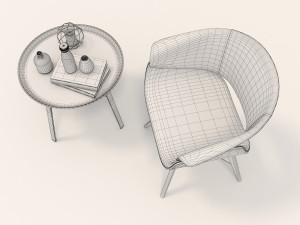 modern armchair design set 3 3D Модель
