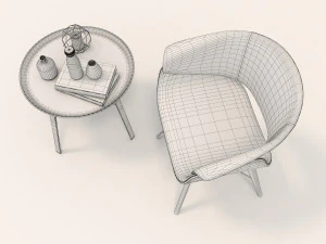 modern armchair design set 3 3D Model