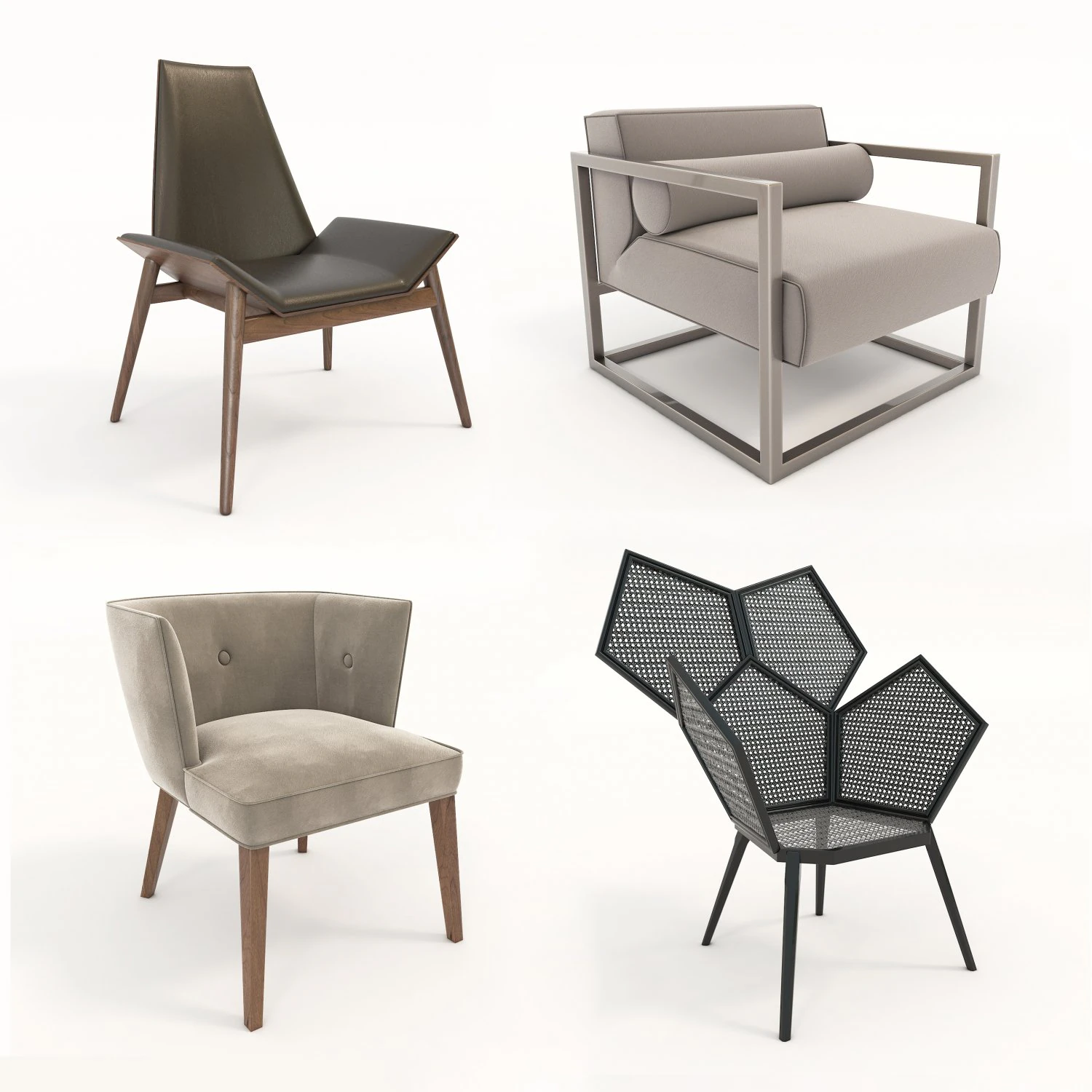 modern coffee chair 3D Model .c4d .max .obj .3ds .fbx .stl .blend 