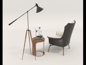 modern armchair design set 4 Modello 3D