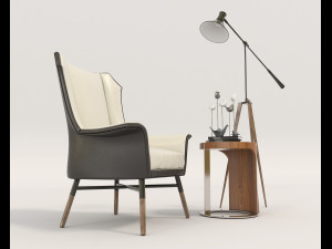 modern armchair design set 4 Modello 3D