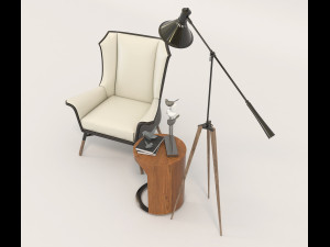 modern armchair design set 4 Modello 3D