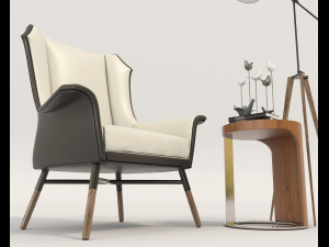 modern armchair design set 4 Modello 3D