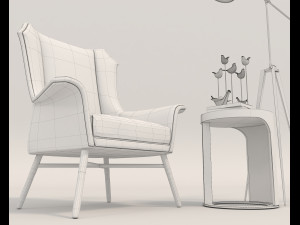 modern armchair design set 4 Modello 3D