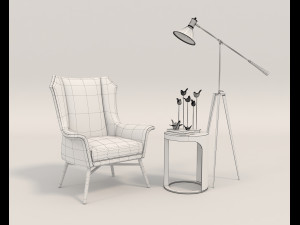 modern armchair design set 4 Modello 3D