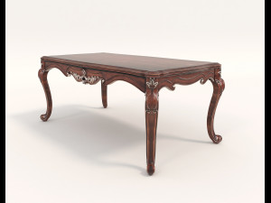 european style dinning table chair set 2 Modelo 3D