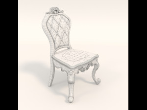 european style dinning table chair set 2 Modelo 3D